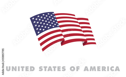 USA flag, national emblem of the United States of America. Vector design. Independence day patriotic symbol.