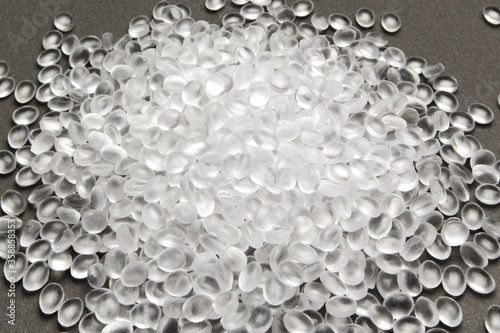 HDPE. Transparent Polyethylene granules.Plastic pellets. Plastic Raw material .High Density Polyethylene (PE-HD), PE-LD.  IDPE. photo