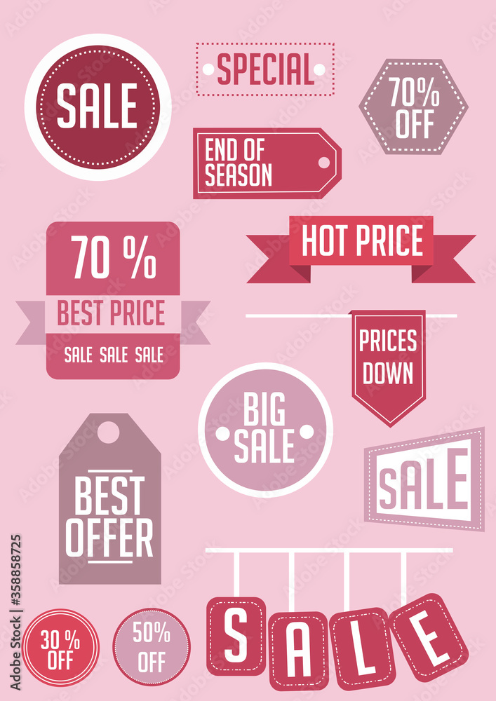 Set of Special Sale Banners, DIscount label, Big Sale. Vector illustration. Set of Special Sale Banners, DIscount label, Big Sale. Vector illustration.