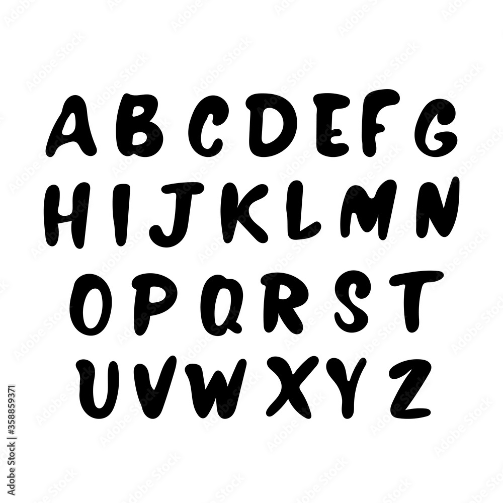 English alphabet. Handwritten capital letters. English alphabet. Handwritten capital letters.
