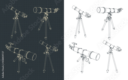 Spyglass on a tripod drawings