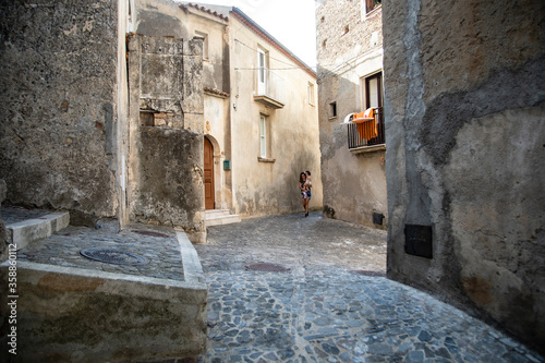 Fototapeta Naklejka Na Ścianę i Meble -  
old residents' village called FiumeFreddo, Calabria, Italy