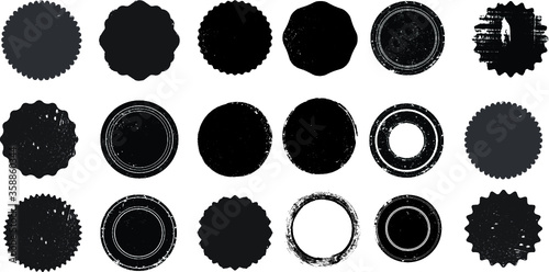 Grunge post Stamps Collection, Circles. Banners, Insignias , Logos, Icons, Labels and Badges Set . vector distress textures.blank shapes.
