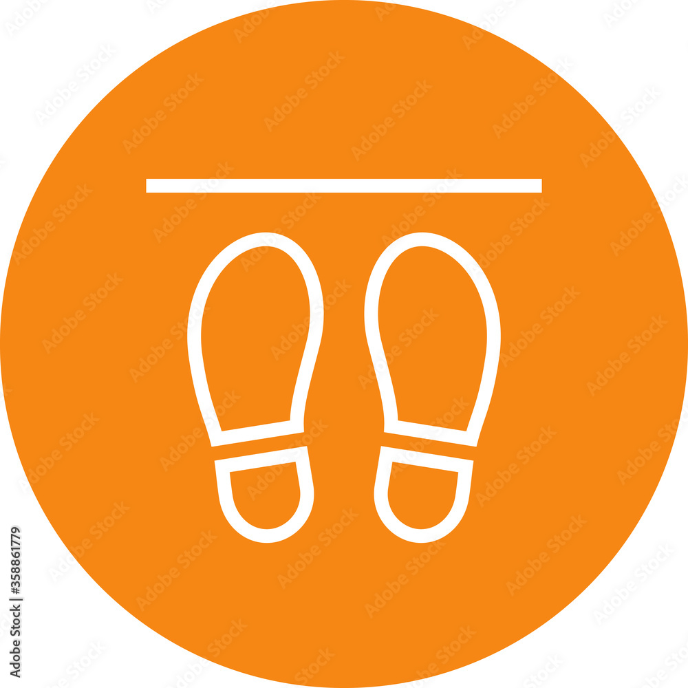 Shoe Print Social Distancing Outline Icon Shoe Print Social Distancing Outline Icon