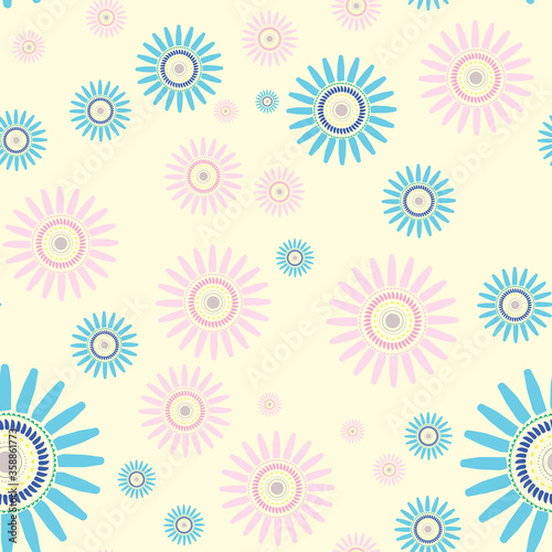 Flower seamless repeating vector pattern