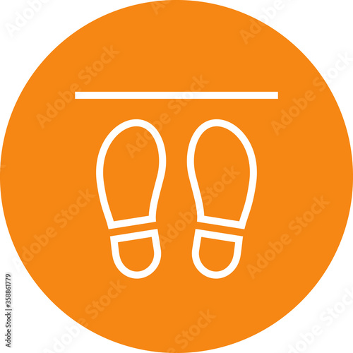 Shoe Print Social Distancing Outline Icon