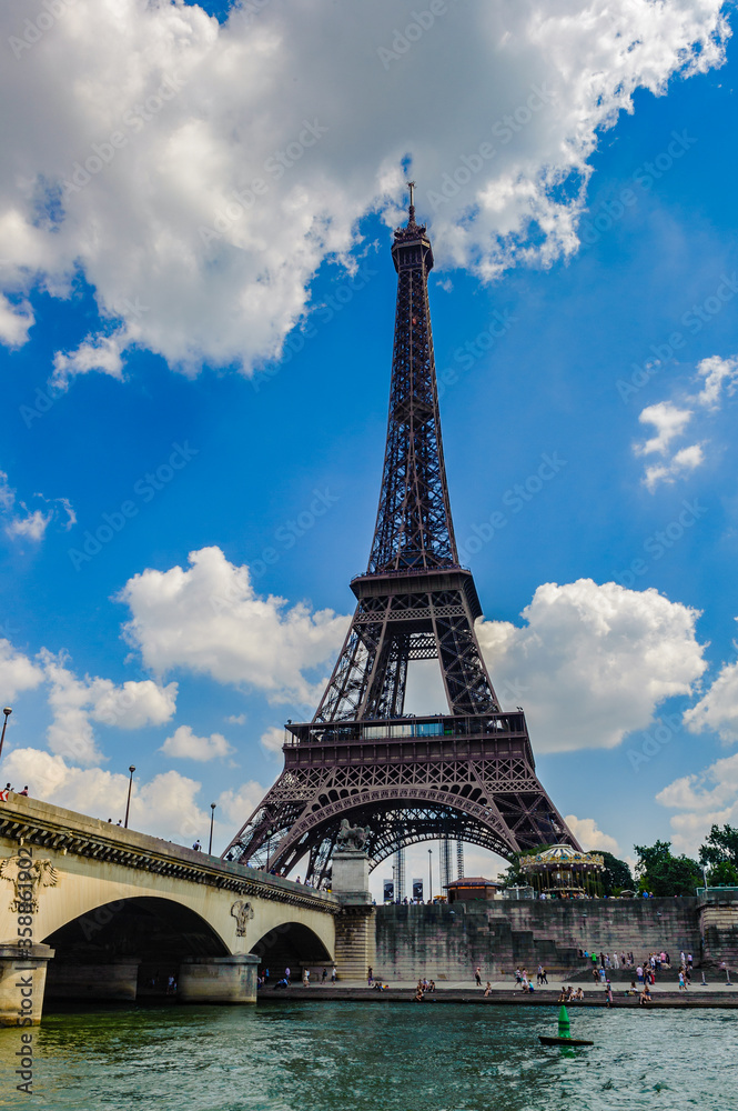 It's Pont d'Iena (Jena Bridge) and the Eiffel tower, Paris, France