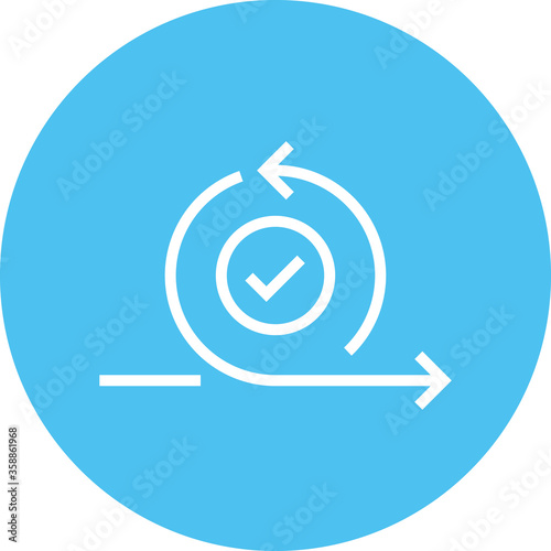 Looping Circular Arrow Outline Icon