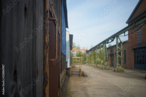 industrial idyllic zone with railway small depth of field no people © Armin