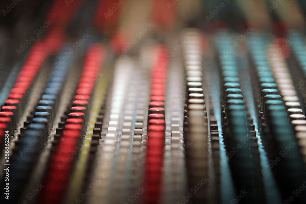 Music studio sound table with blur