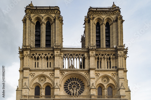 It's Notre Dame de Paris (Our Lady of Paris) in Paris, France. It's a historic Catholic cathedral on the eastern half of the Île de la Cité