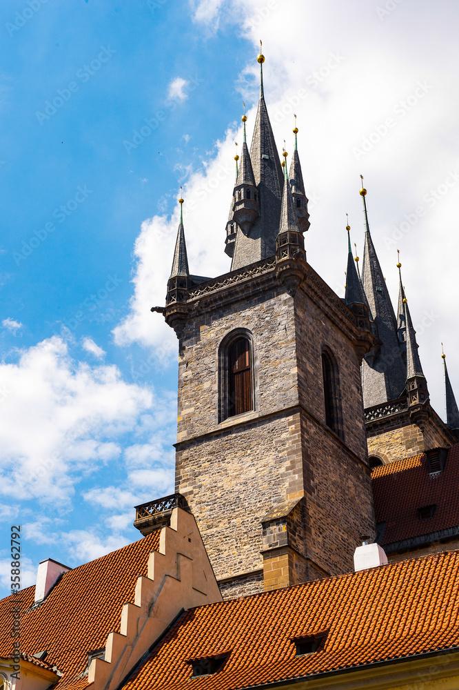 It's Architecture of Prague, Czech Republic. Prague in the capital of Czech Republic and a popular touristic destination.