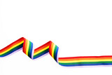 Rainbow ribbon. Gay pride month. Lgbt community. Pride day flag.