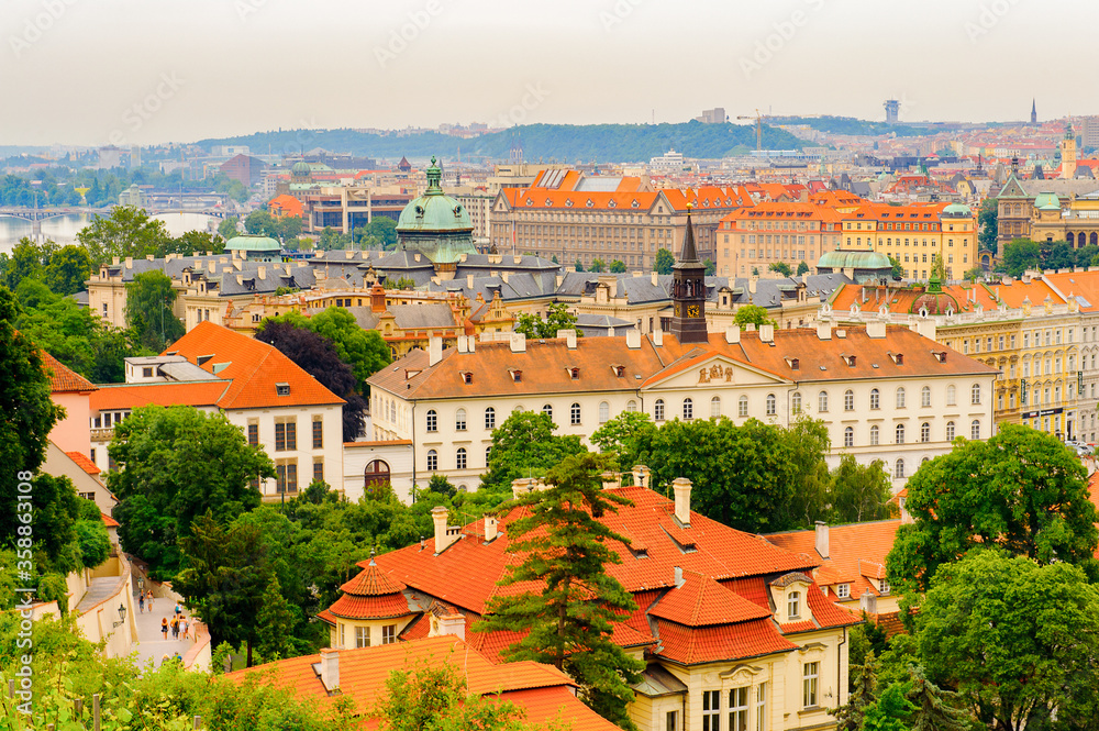 Aerial cityscape of the downtown of Prague, Czech Republic. Aerial cityscape of the downtown of Prague, Czech Republic.