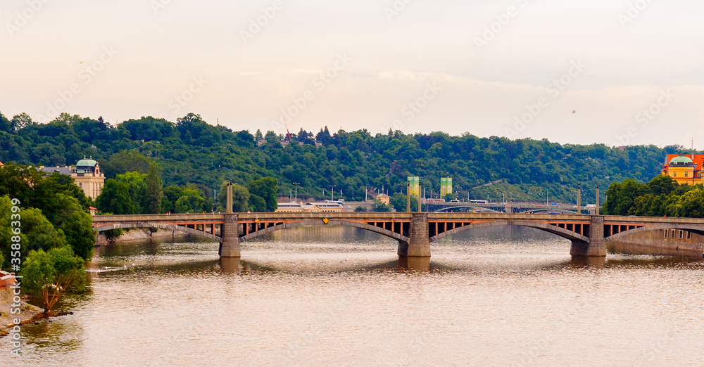 Fototapeta premium Bridge over the Vltava river in Prague