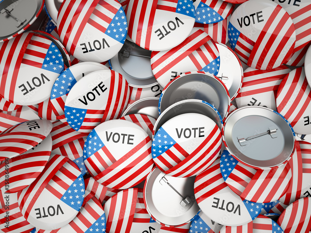 Fototapeta premium American vote buttons. USA Election 2020