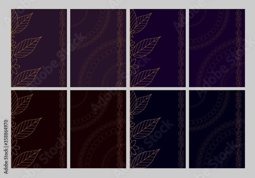 banner from the leaves of the coffee and cocoa beans. the linear style of illustration. coffee