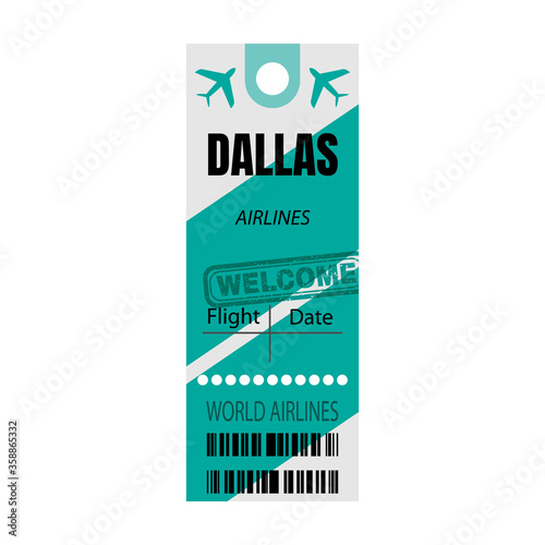 Baggage tag vector icon.Cartoon vector icon isolated on white background baggage tag.