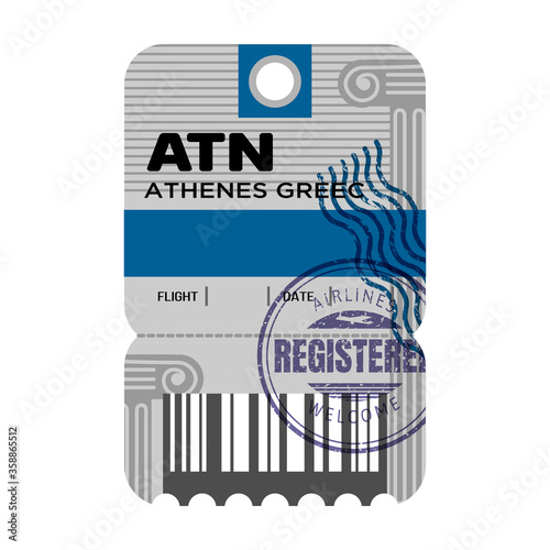 Baggage tag vector icon.Cartoon vector icon isolated on white background baggage tag.