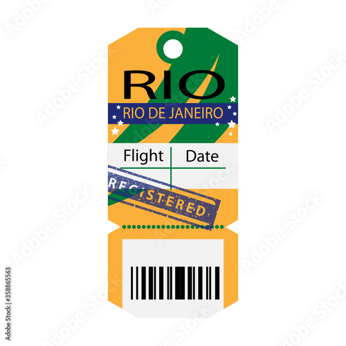 Baggage tag vector icon.Cartoon vector icon isolated on white background baggage tag.