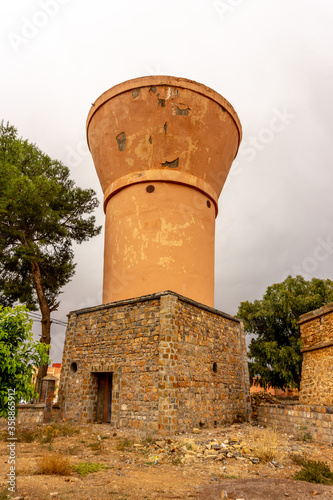 Abandoned castle ruins and towers in Tanant, Morocco on the way to Tichka high mountainous pass.