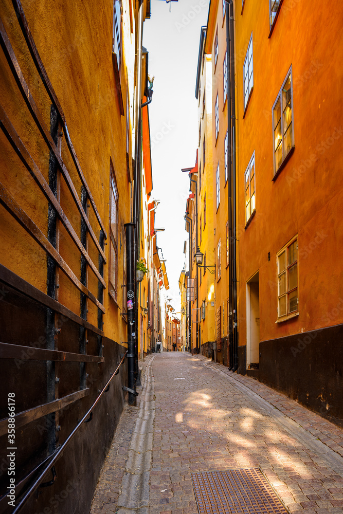 Fototapeta premium Architecture of the Old Town (Gamla Stan) of Stockholm, Sweden