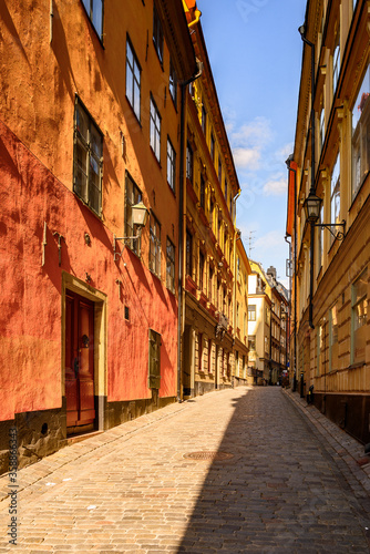 Fototapeta Naklejka Na Ścianę i Meble -  Architecture of the Old Town (Gamla Stan) of Stockholm, Sweden