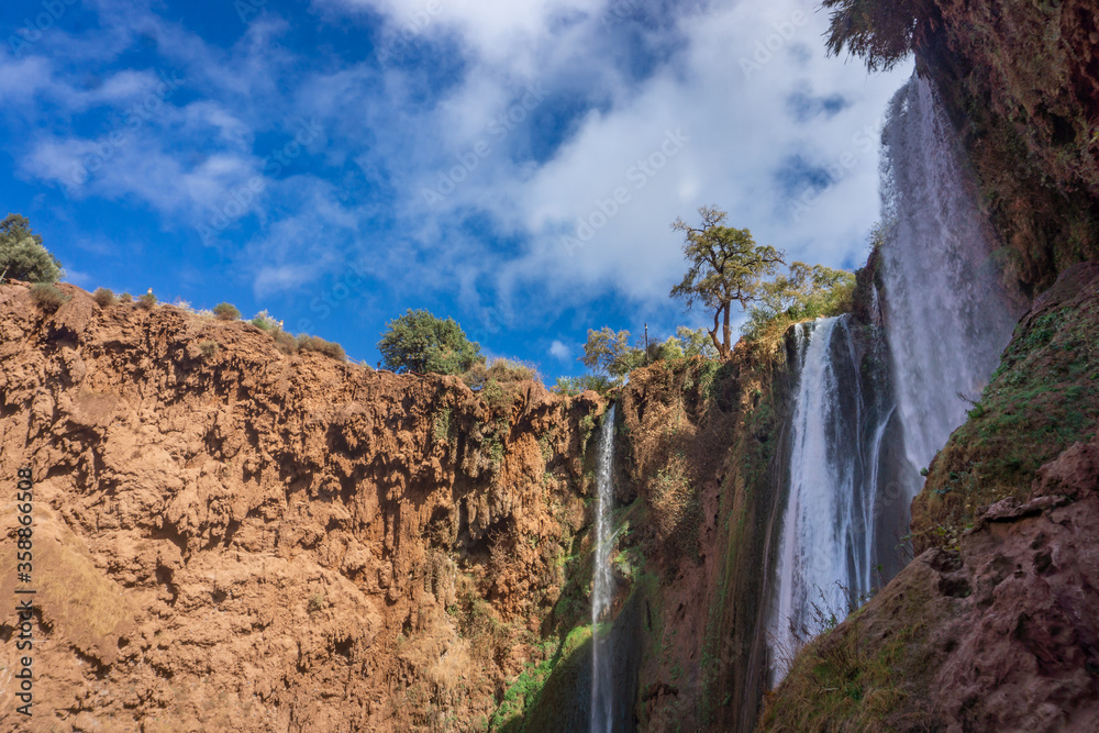 Ozoud falls, a multi tiered waterfall located three hours north from Marrakesh. Total height 125m.