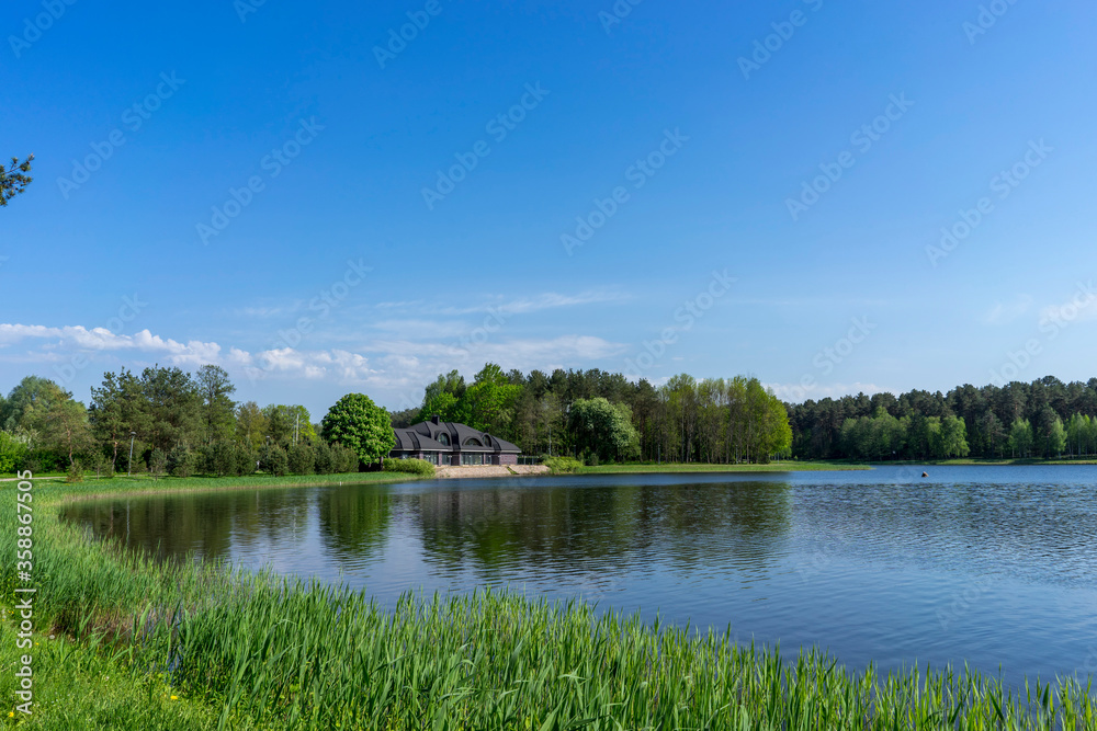 Calm lake in Druskininkai park, Lithuania