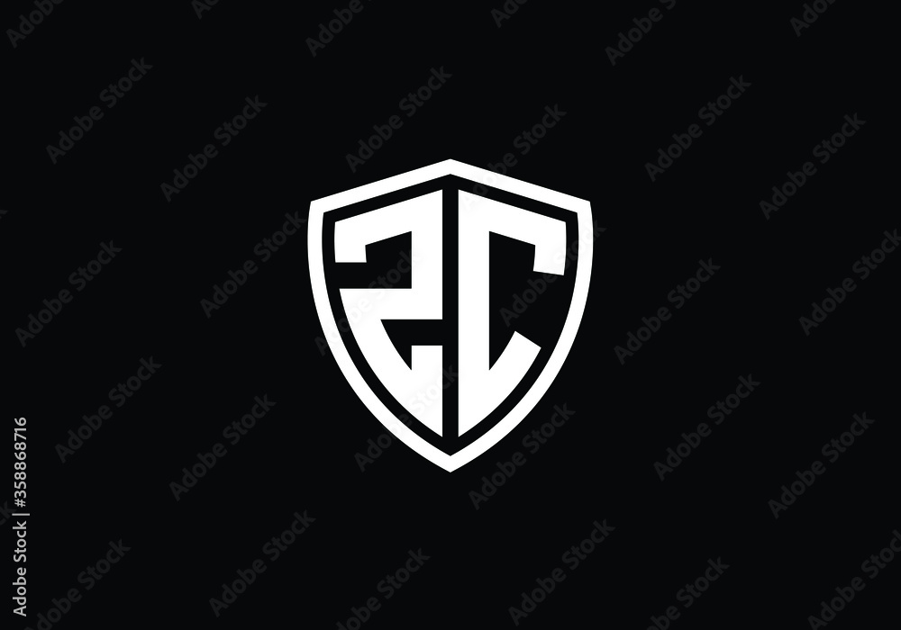 Initial Monogram Letter Z C Logo Design Vector Template. Z C Letter Logo Design Initial Monogram Letter Z C Logo Design Vector Template. Z C Letter Logo Design