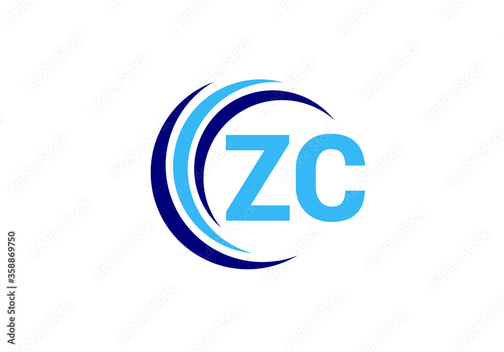 Initial Monogram Letter Z C Logo Design Vector Template. Z C Letter Logo Design Initial Monogram Letter Z C Logo Design Vector Template. Z C Letter Logo Design