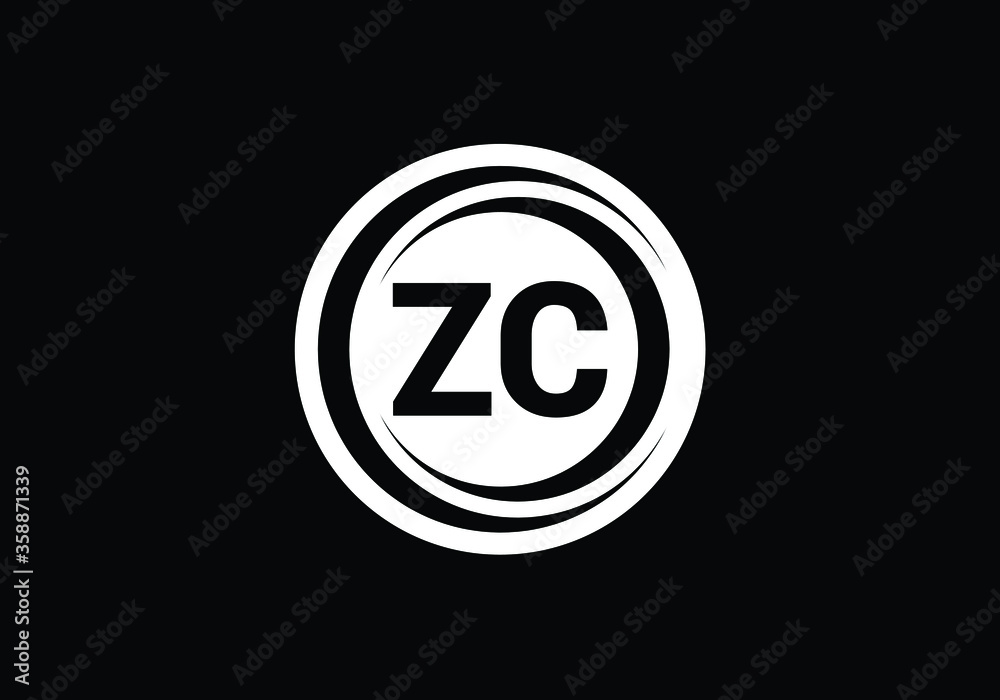 Initial Monogram Letter Z C Logo Design Vector Template. Z C Letter Logo Design Initial Monogram Letter Z C Logo Design Vector Template. Z C Letter Logo Design