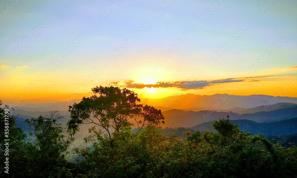 Sunset in the mountain