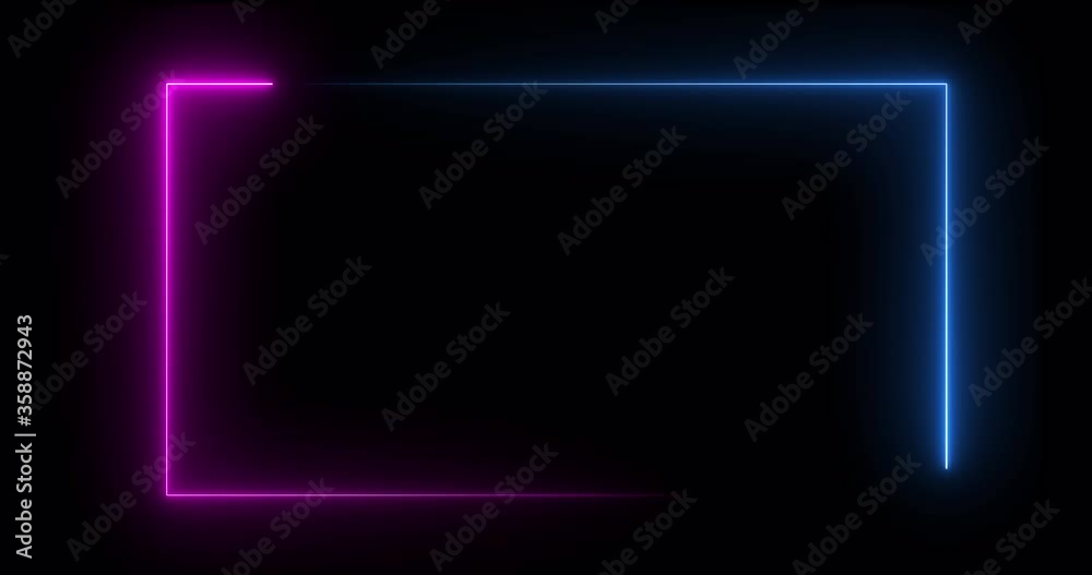 Modern abstract background, blue-purple spectrum frame. Animated glowing neon lines