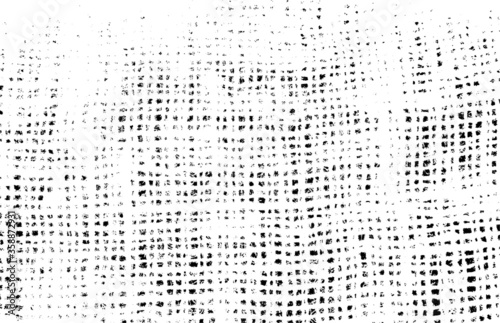 Vector fabric texture. Distressed texture of weaving fabric. Grunge background. Abstract halftone vector illustration. Overlay to create interesting effect and depth. Black isolated on white. EPS10.