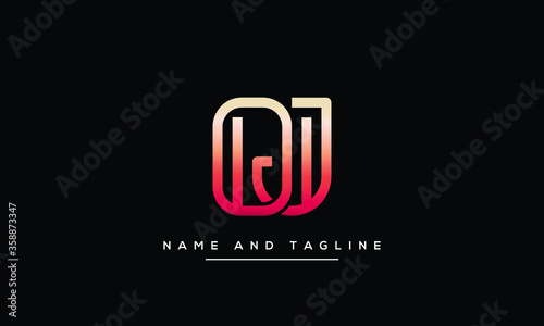JO ,OJ ,J ,O Letter Logo Design with Creative Modern Trendy Typography