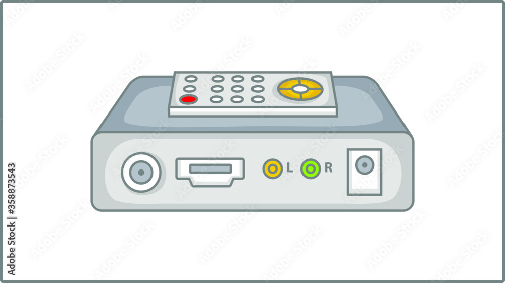 Vector Flat Digital TV icon. Digital television Illustration. Remote Controller Drawing.
Vector Flat Digital TV icon. Digital television Illustration. Remote Controller Drawing.