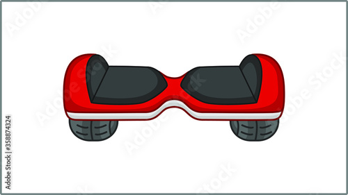 Vector Flat Hoverboard icon. Scooter Illustration. Movement Drawing.	
