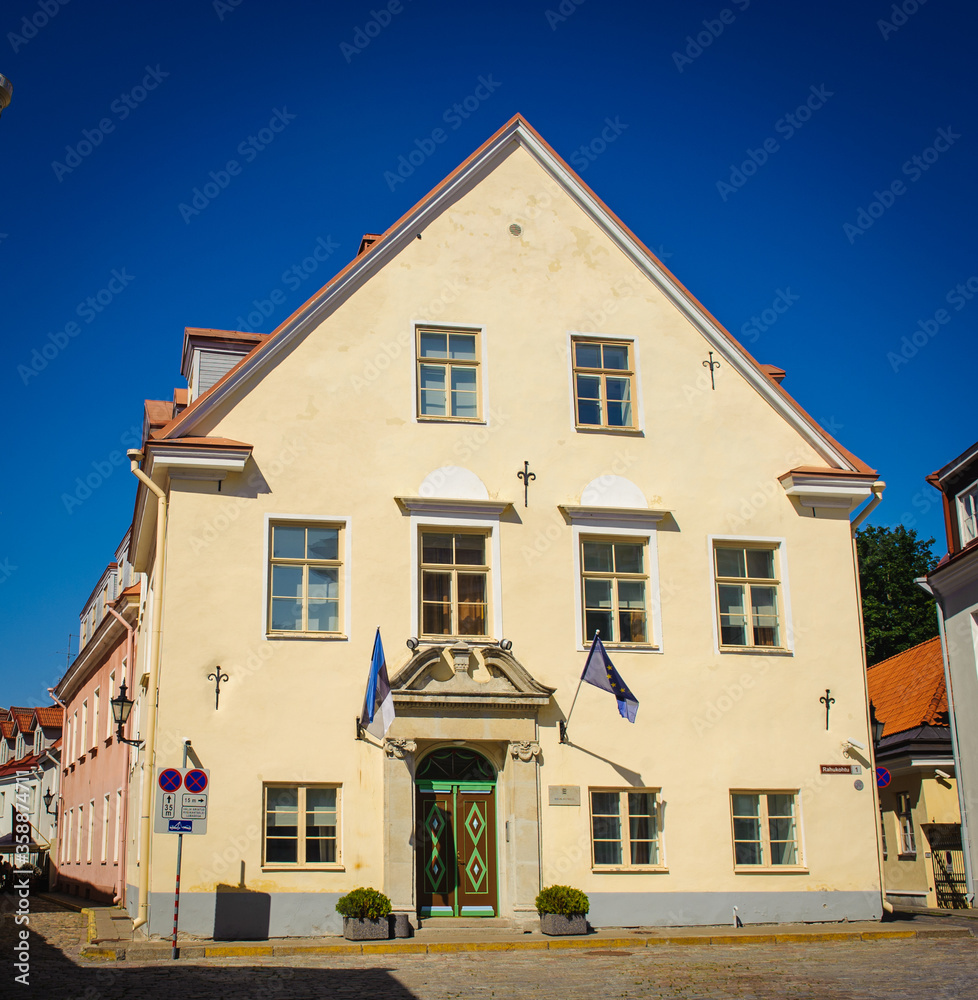 It's Modern building in Old town of Tallinn, Estonia