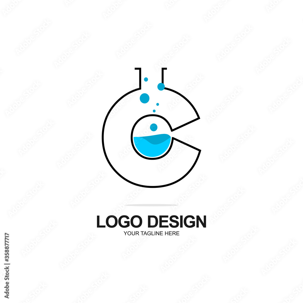 stock vector abstract letter c lab design template stock vector abstract letter c lab design template