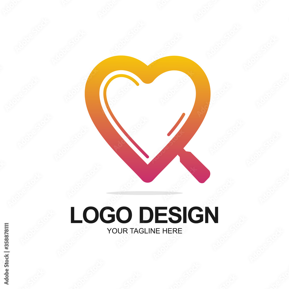 stock vector search love inspiration logo design template Stock Vector ...