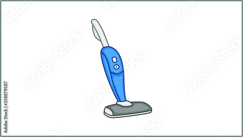 Vector Flat Cordless Vacuum Cleaner icon. House Cleaning Illustration. Wireless Cleaner Drawing.	
