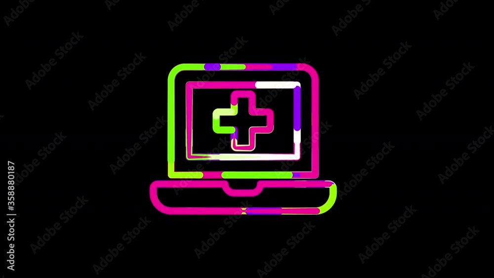 Circles gather in symbol laptop medical. After it crumbles in a line and moves to the camera. Alpha channel black Circles gather in symbol laptop medical. After it crumbles in a line and moves to the camera. Alpha channel black
