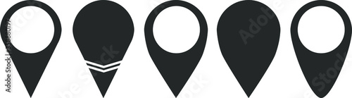 Vector Map pin. Icon set isolayed 