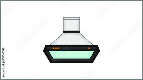 Vector Flat Range Hood icon. Kitchen Utensils Illustration. Drawing.	
