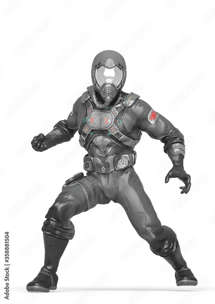 battle pilot is ready for action in white background battle pilot is ready for action in white background