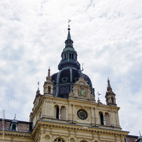 It's Rathaus (Town hall) in Graz, Austria. Graz is the capital of federal state of Styria and the second largest city in Austria