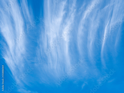 Lines of cloud on the blue sky   summer sky