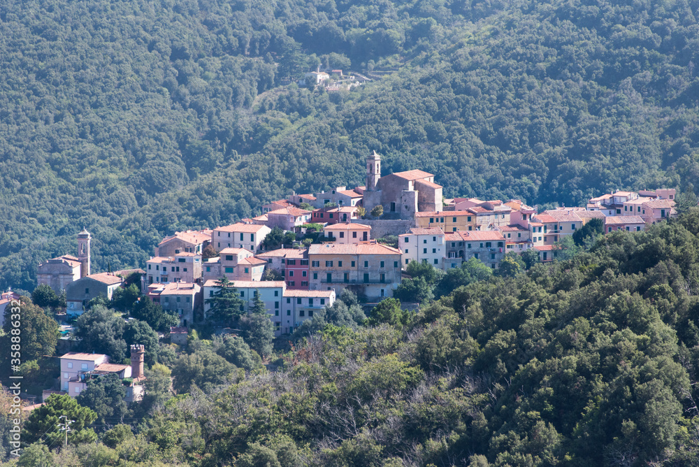 Village landscape in Elba island