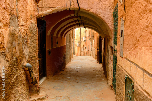 Architecture of Ghardaia (Tagherdayt), Algeria, located along Wadi Mzab, UNESCO world heriatage site photo